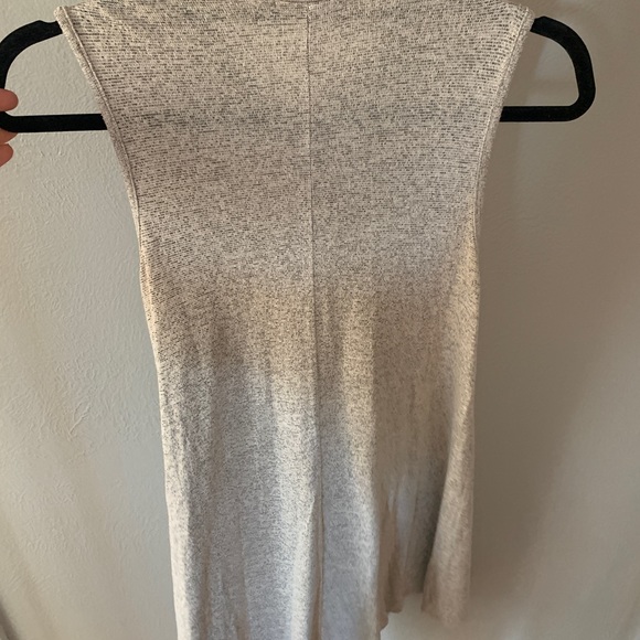 ACEMI oatmeal cream grey mock turtleneck mini tunic knit dress swing stretch sm - Picture 6 of 6